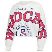 Women's Gameday Social White Arizona Wildcats Phipps Cropped Sweatshirt