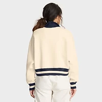 Women's Nike Cream Arizona Wildcats Oversized Legacy Cropped Half-Zip Sweatshirt