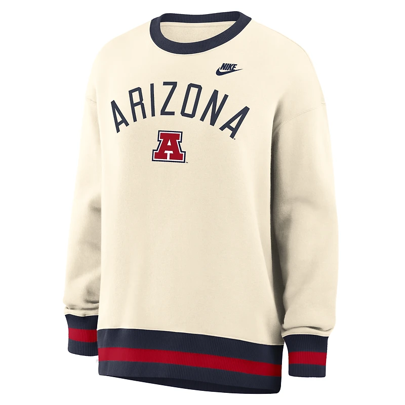 Sweat-shirt Nike Arizona Wildcats oversize Legacy Arch Phoenix, couleur naturelle, pour femme