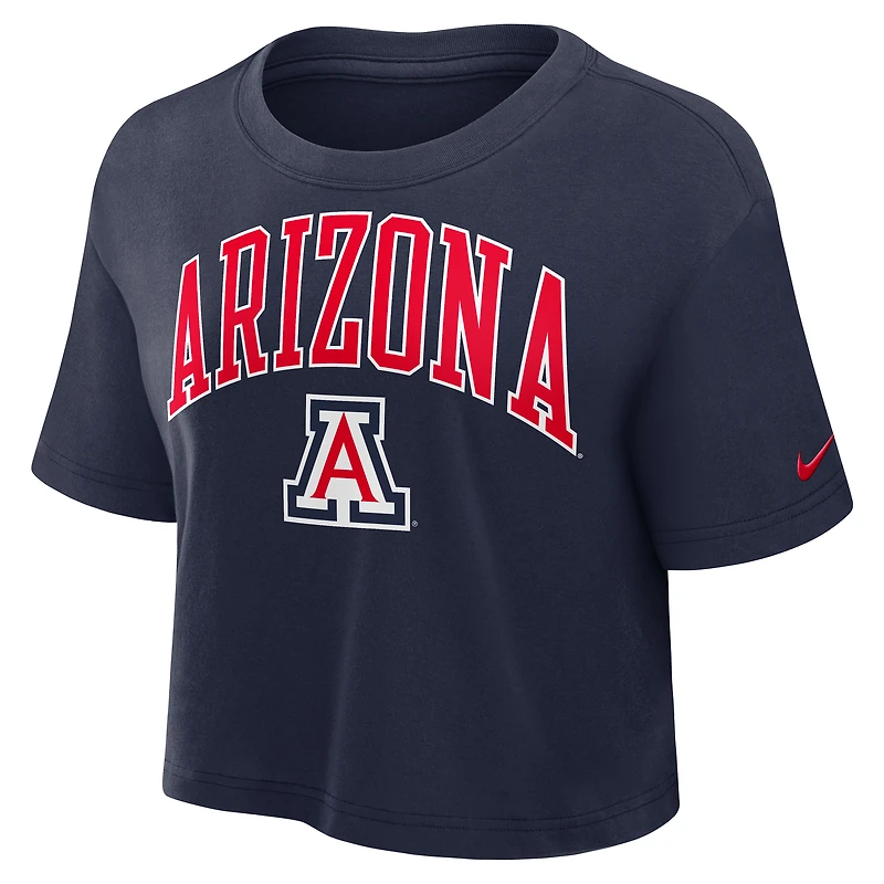 Women's Nike Navy Arizona Wildcats Athletic Prep Arch Dri-FIT Cropped T-Shirt