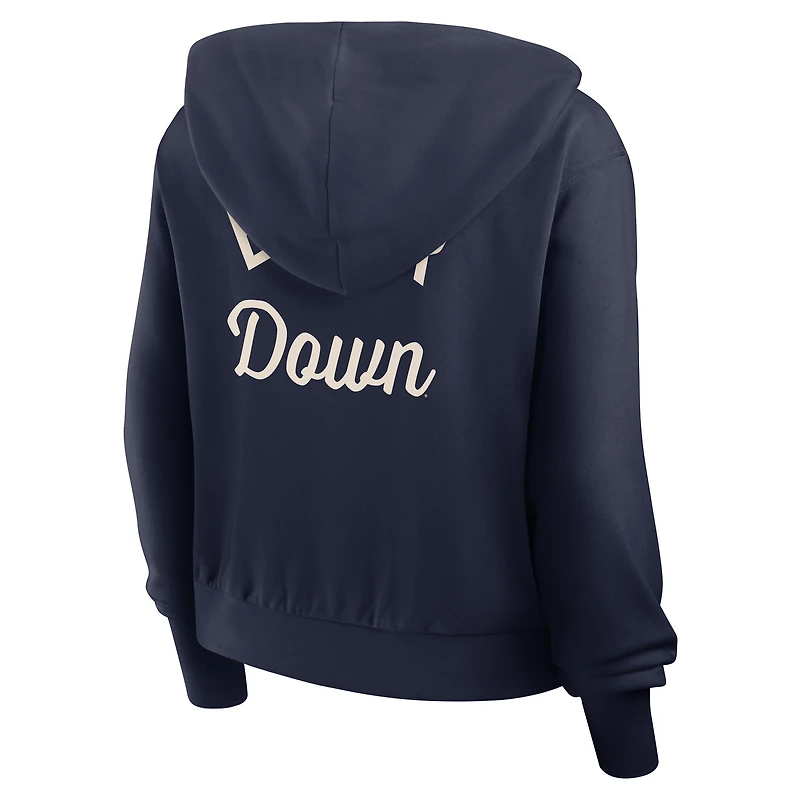 Sweat à capuche court zippé Nike Arizona Wildcats Mantra bleu marine pour femme