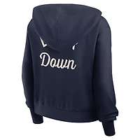 Sweat à capuche court zippé Nike Arizona Wildcats Mantra bleu marine pour femme