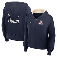 Women's Nike Navy Arizona Wildcats Mantra Cropped Full-Zip Hoodie