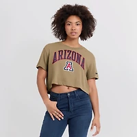 Women's Nike Tan Arizona Wildcats Athletic Prep Arch Dri-FIT Cropped T-Shirt