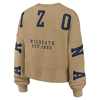 Women's Nike Tan Arizona Wildcats Oversized Phoenix 2-Hit Pullover Sweatshirt