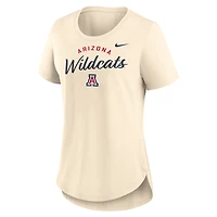 T-shirt Nike Tan Tri-Blend avec logo script des Arizona Wildcats pour femme