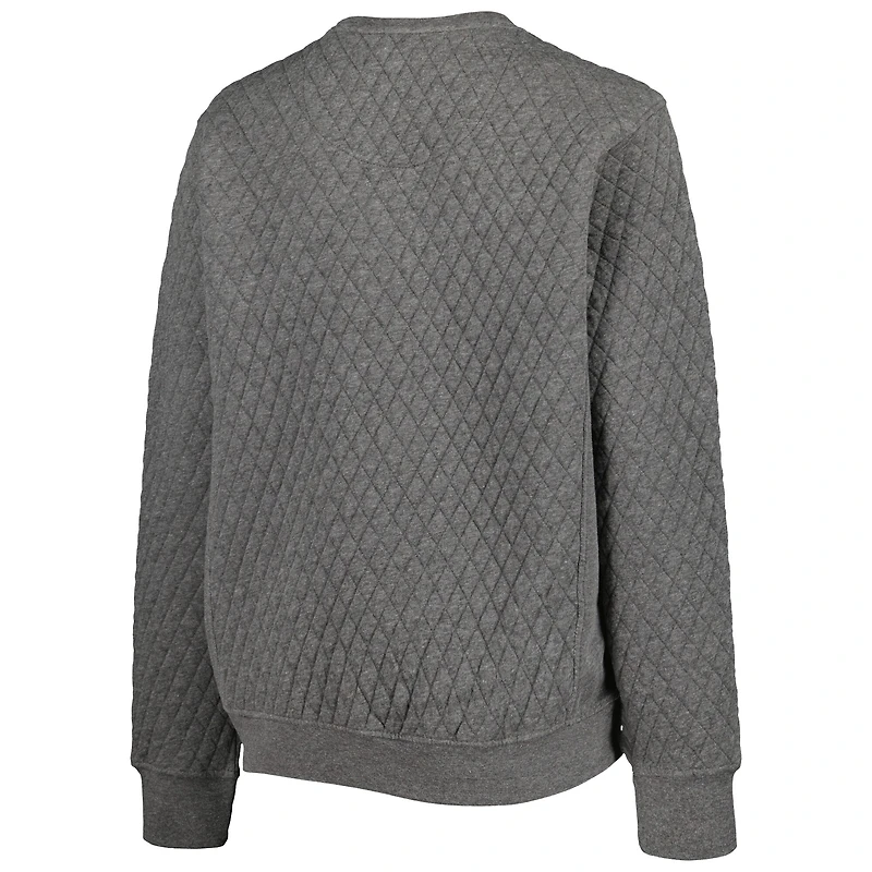 Women's Pressbox Heather Charcoal Arizona Wildcats Moose Quilted Pullover Sweatshirt