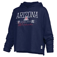 T-shirt à capuche et manches longues Pressbox Navy Arizona Wildcats Castillo Slub pour femme