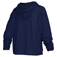 Women's Pressbox  Navy Arizona Wildcats Castillo Slub Waist Length Long Sleeve Hooded T-Shirt