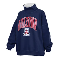 Sweat-shirt à col montant oversize Pressbox bleu marine Arizona Wildcats pour femme