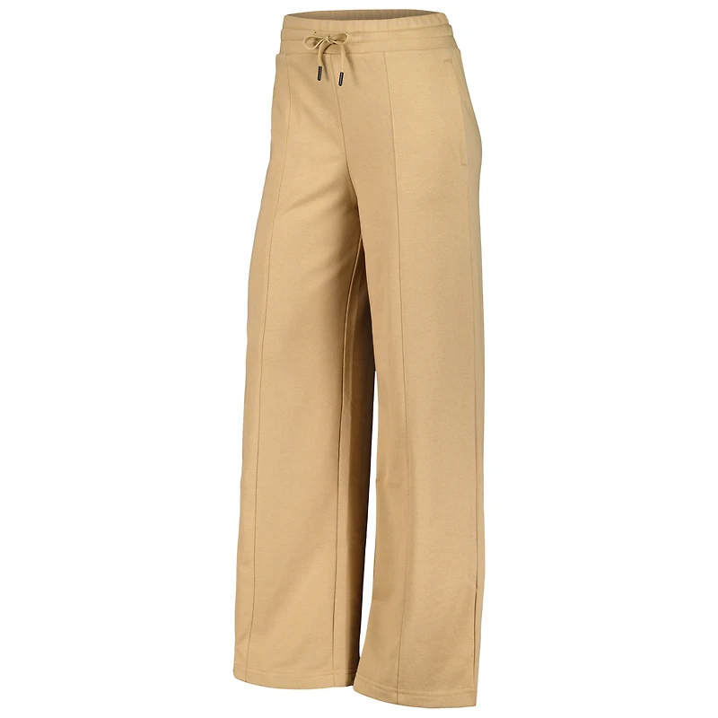 V106224 ARIZ TAN FEMME LUXE 23 LOUNGE CROP CREW LS & LARGE JAMBE SWEAT ENSEMBLE BEDLADSLP