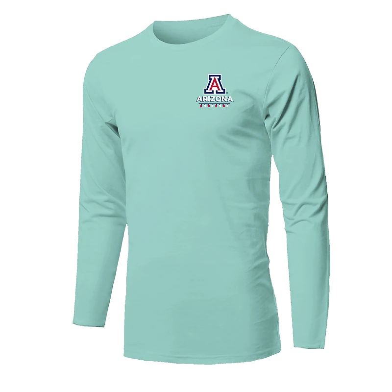 Youth  Light Green Arizona Wildcats Merry Christmas Tree Long Sleeve T-Shirt