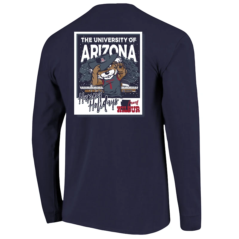 T-shirt à manches longues Snowy Polaroid pour jeunes, bleu marine, Arizona Wildcats