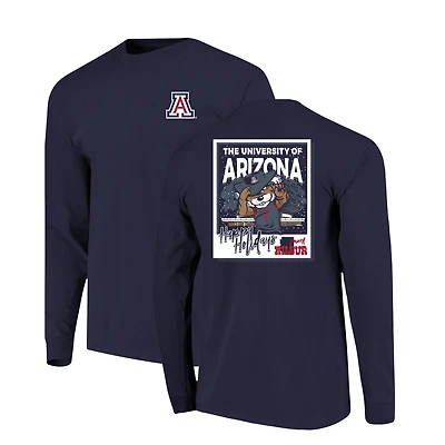 Youth  Navy Arizona Wildcats Snowy Polaroid Long Sleeve T-Shirt