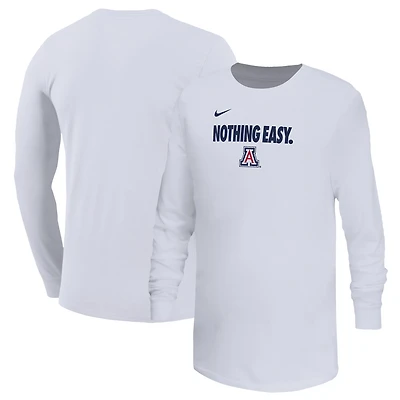 Youth Nike White Arizona Wildcats 2025 On-Court Bench Long Sleeve T-Shirt