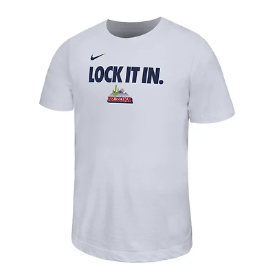 T-shirt Nike blanc pour jeunes Arizona Wildcats 2026 On-Court Bench Legend Dri-FIT