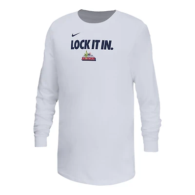 T-shirt à manches longues Nike blanc Arizona Wildcats On-Court Bench Legend Dri-FIT pour jeunes