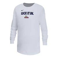 T-shirt à manches longues Nike blanc Arizona Wildcats On-Court Bench Legend Dri-FIT pour jeunes