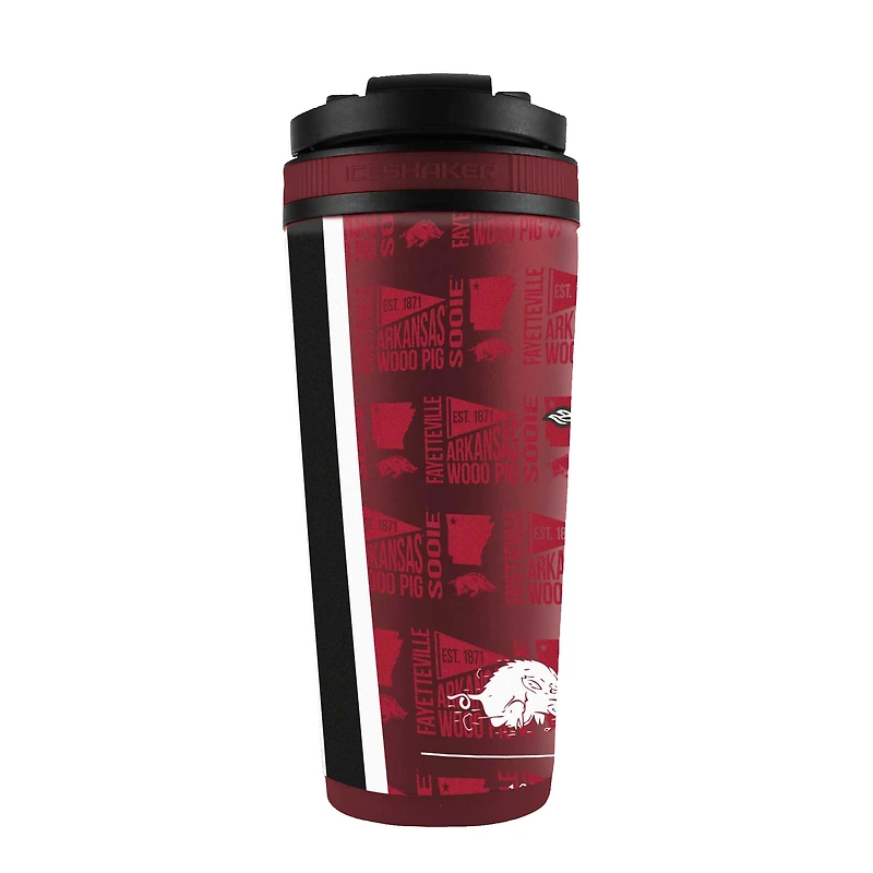 Bouteille shaker en acier inoxydable 4D de 26 oz des Arkansas Razorbacks