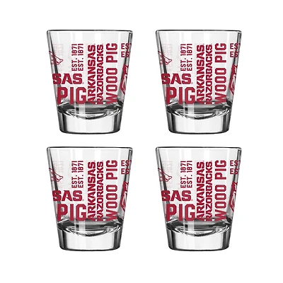 Arkansas Razorbacks 4-Pack 2oz. Shot Glass Set
