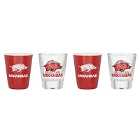 Ensemble de quatre verres à shot Arkansas Razorbacks