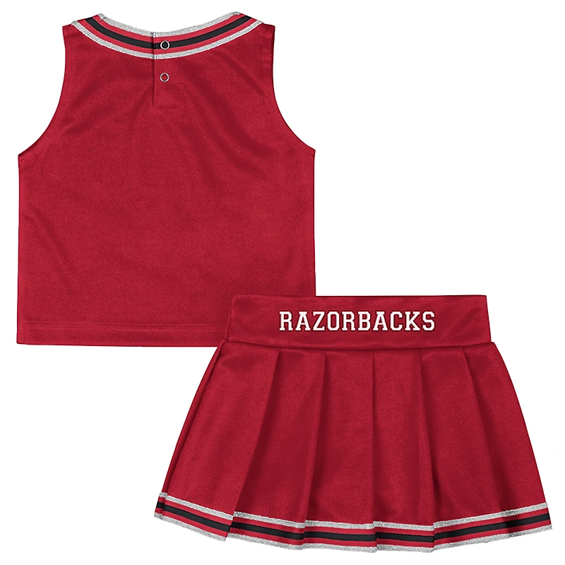 Girls Toddler Colosseum Cardinal Arkansas Razorbacks Lollipop Park Cheer Two-Piece Set