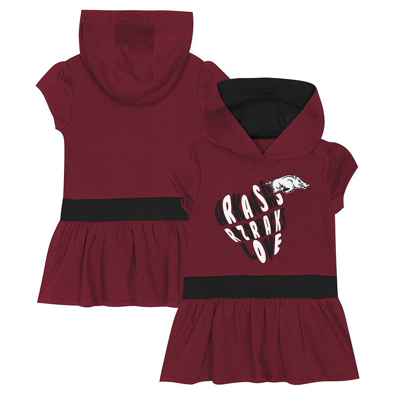 Robe à capuche en molleton français Team Love pour filles Crimson Arkansas Razorbacks