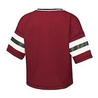 T-shirt à col en V pour jeunes filles Cardinal Arkansas Razorbacks Grid Iron