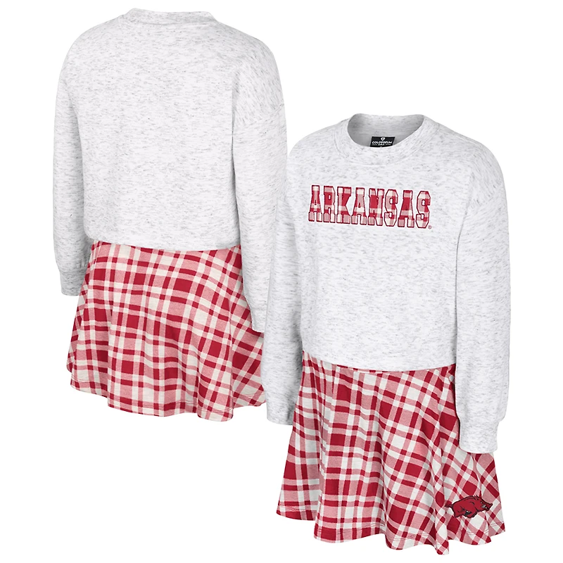 Ensemble jupe et haut à carreaux Marceline pour filles du Colosseum Grey Arkansas Razorbacks