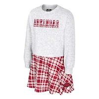 Girls Youth Colosseum Gray Arkansas Razorbacks Marceline Plaid Skirt and Top Set