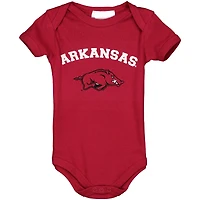 Infant Cardinal Arkansas Razorbacks Arch & Logo Bodysuit