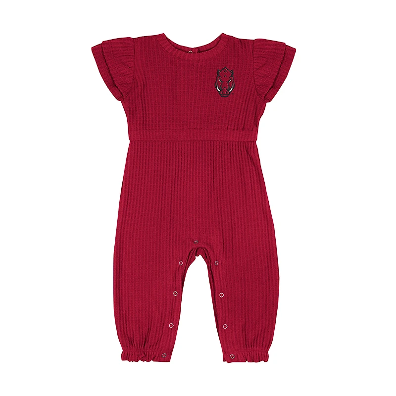 Infant Colosseum Cardinal Arkansas Razorbacks Beautopia Waffle Knit Romper