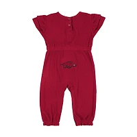 Infant Colosseum Cardinal Arkansas Razorbacks Beautopia Waffle Knit Romper