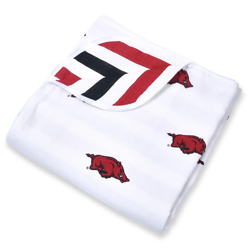 Couverture 4 couches en mousseline Arkansas Razorbacks pour bébé 47 po x 47 po