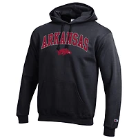 Sweat à capuche en polaire avec logo arqué Champion Black Arkansas Razorbacks pour homme