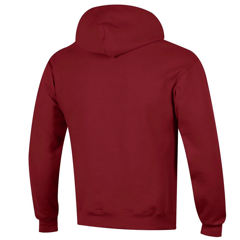Men's Champion  Crimson Arkansas Razorbacks Arched Logo Fleece Pullover Hoodie