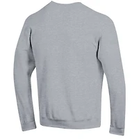 Men's Champion  Heather Gray Arkansas Razorbacks Arch Over Logo Pullover Sweatshirt