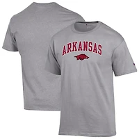 Men's Champion  Heather Gray Arkansas Razorbacks Arch Over Logo T-Shirt