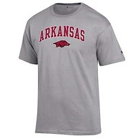 Men's Champion  Heather Gray Arkansas Razorbacks Arch Over Logo T-Shirt