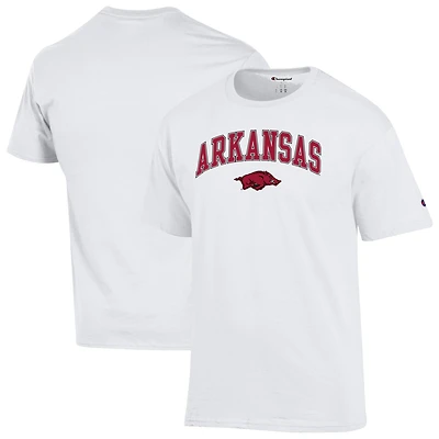 Men's Champion  White Arkansas Razorbacks Arched Logo T-Shirt