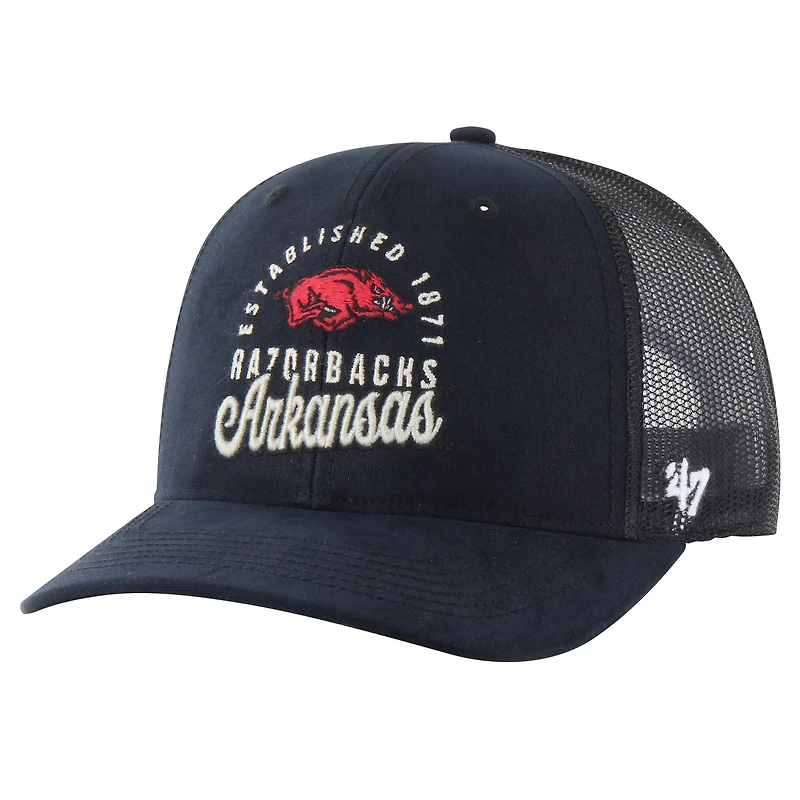 Men's '47 Black Arkansas Razorbacks Pitstop Trucker Adjustable Hat