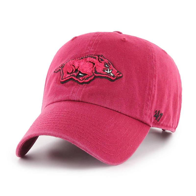Men's '47 Cardinal Arkansas Razorbacks Clean Up Adjustable Hat
