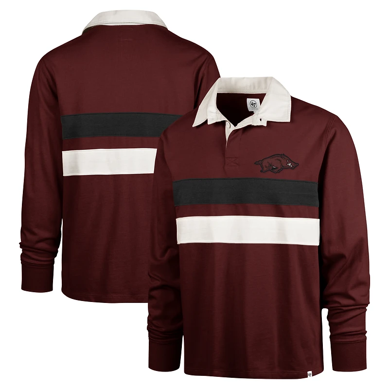 Polo de rugby à manches longues '47 Cardinal Arkansas Razorbacks Clubhouse Knox Thames pour hommes