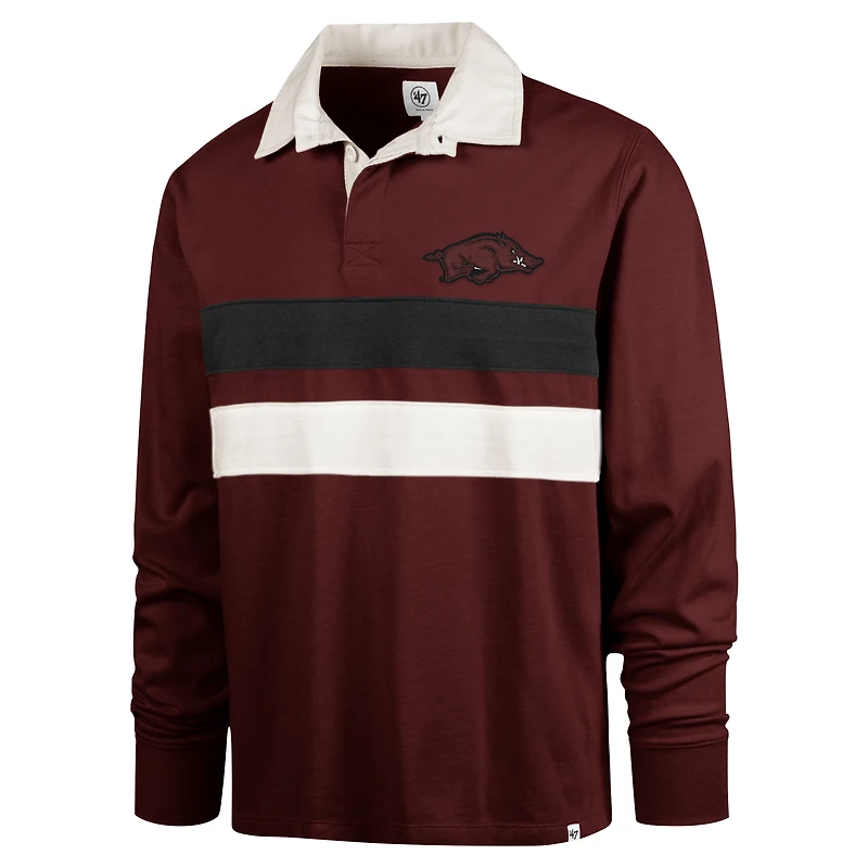 Polo de rugby à manches longues '47 Cardinal Arkansas Razorbacks Clubhouse Knox Thames pour hommes