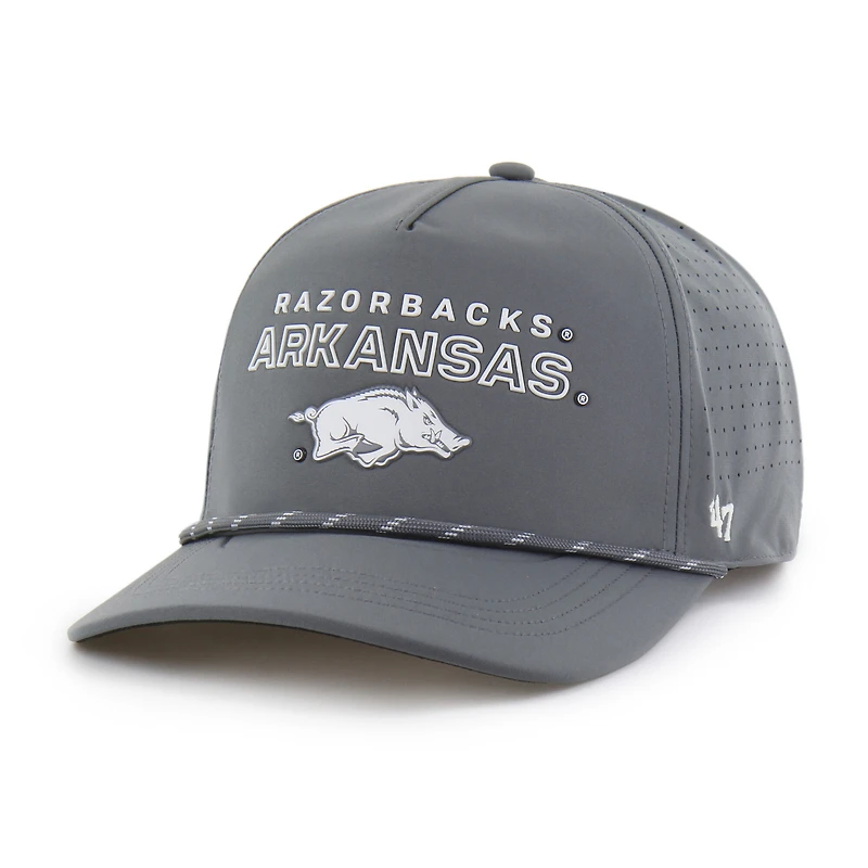 Casquette homme '47 grise Arkansas Razorbacks Forward Vent Hitch Rope réglable