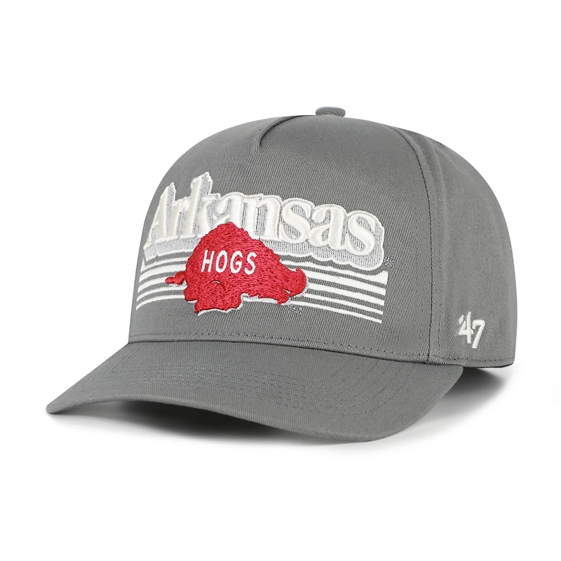 Men's '47 Gray Arkansas Razorbacks Script Fade Hitch Adjustable Hat