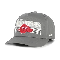 Men's '47  Gray Arkansas Razorbacks Script Fade Hitch Adjustable Hat