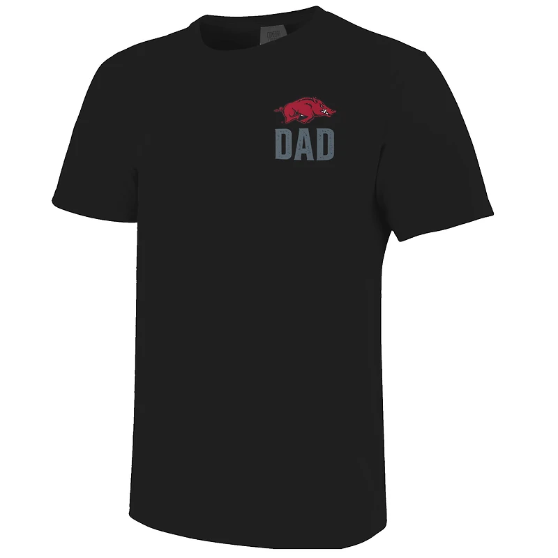 Men's Black Arkansas Razorbacks Father's Day Mascot Overlay T-Shirt