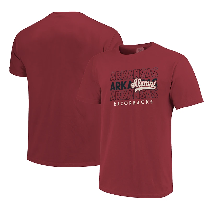 T-shirt à superposition d'inscription Cardinal Arkansas Razorbacks pour hommes