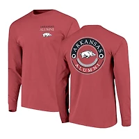 T-shirt à manches longues pour hommes Cardinal Arkansas Razorbacks Circle Seal Alumni
